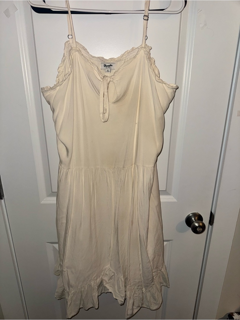 Wrangler Cream Tie-Front Retro Top